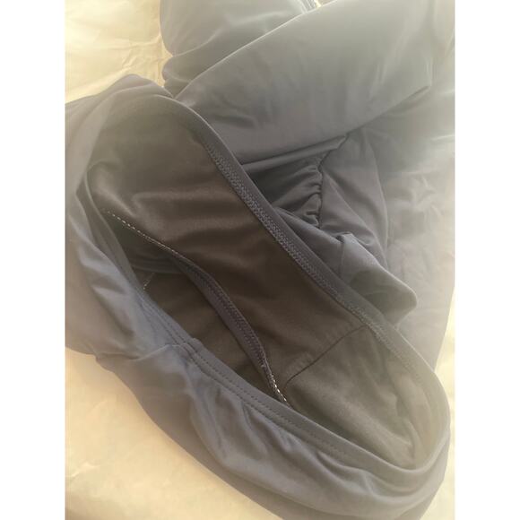 Michael Kors Midnight Blue Gold Detail Tie Neck Size 14 Padded One Piece Swim - Picture 9 of 9